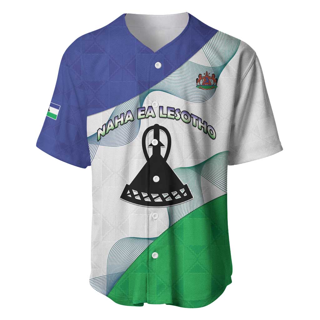 Personalized Lesotho Baseball Jersey Coat Of Arms With Kente Pattern - Wonder Print Shop