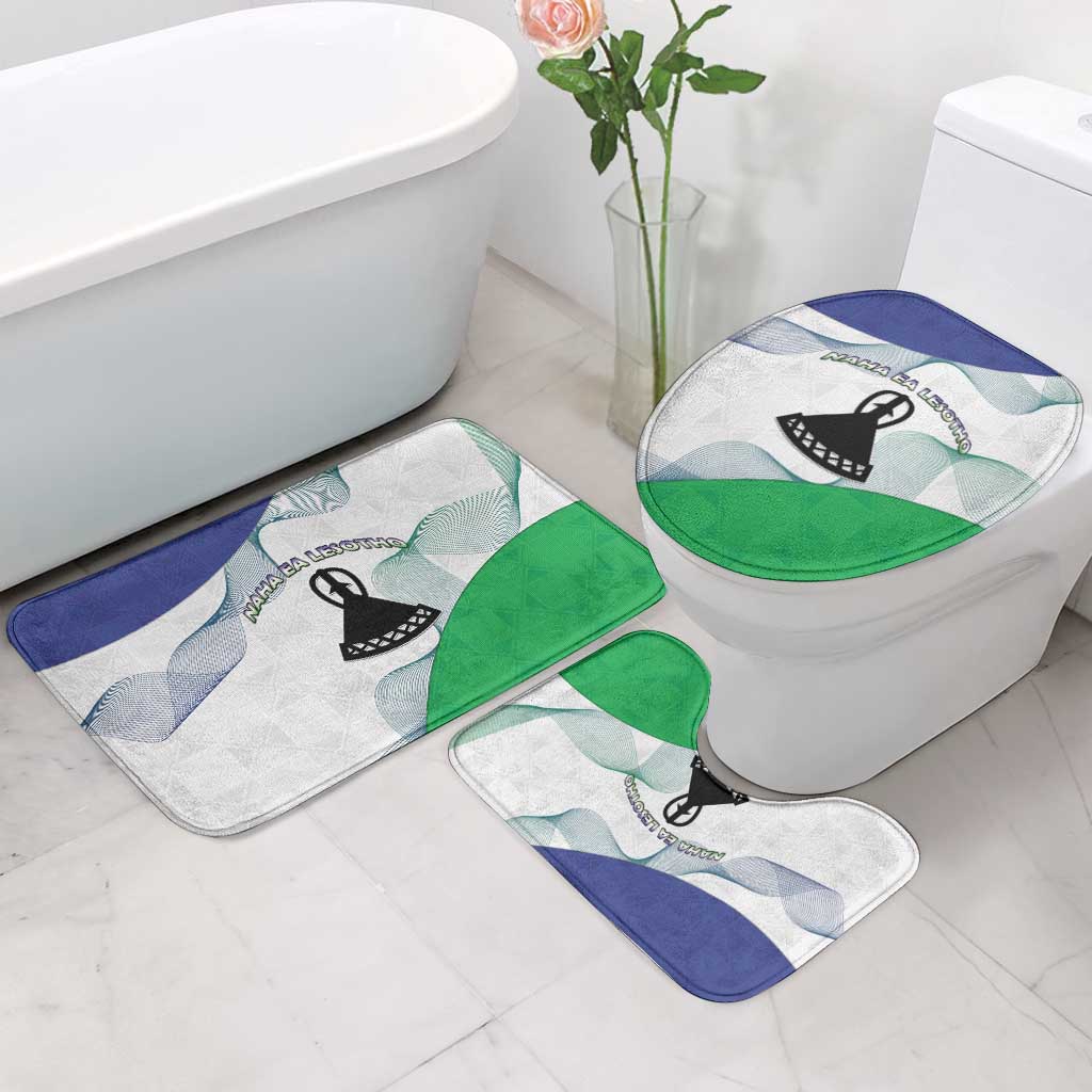 Lesotho Bathroom Set Coat Of Arms With Kente Pattern - Wonder Print Shop