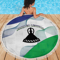 Lesotho Beach Blanket Coat Of Arms With Kente Pattern - Wonder Print Shop