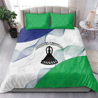 Lesotho Bedding Set Coat Of Arms With Kente Pattern - Wonder Print Shop