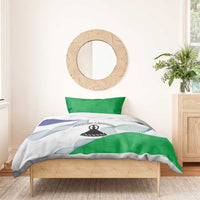 Lesotho Bedding Set Coat Of Arms With Kente Pattern - Wonder Print Shop