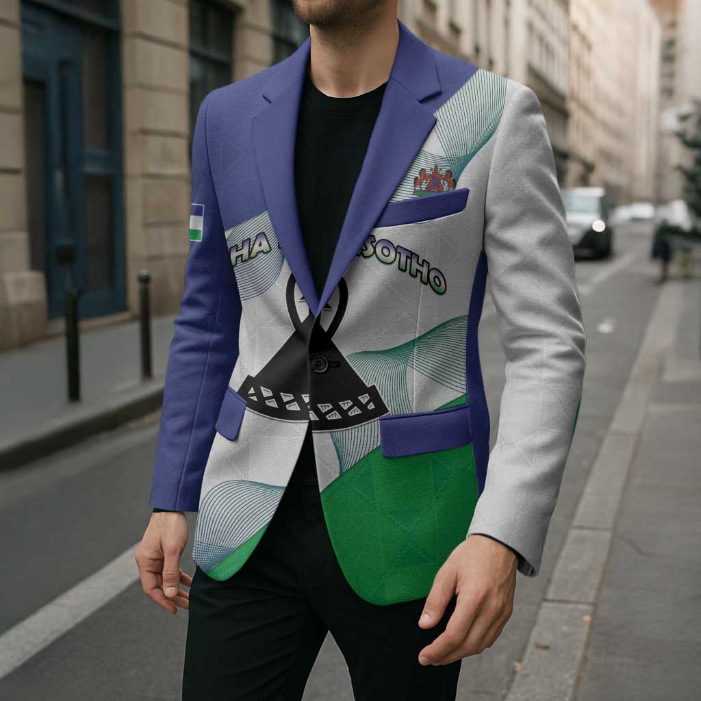 Personalized Lesotho Blazer Coat Of Arms With Kente Pattern - Wonder Print Shop