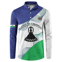 Personalized Lesotho Button Sweatshirt Coat Of Arms With Kente Pattern - Wonder Print Shop