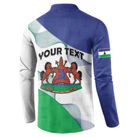 Personalized Lesotho Button Sweatshirt Coat Of Arms With Kente Pattern - Wonder Print Shop