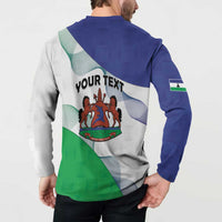 Personalized Lesotho Button Sweatshirt Coat Of Arms With Kente Pattern - Wonder Print Shop