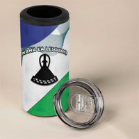 Personalized Lesotho 4 in 1 Can Cooler Tumbler Coat Of Arms With Kente Pattern - Wonder Print Shop