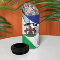 Personalized Lesotho 4 in 1 Can Cooler Tumbler Coat Of Arms With Kente Pattern - Wonder Print Shop