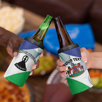 Personalized Lesotho 4 in 1 Can Cooler Tumbler Coat Of Arms With Kente Pattern - Wonder Print Shop