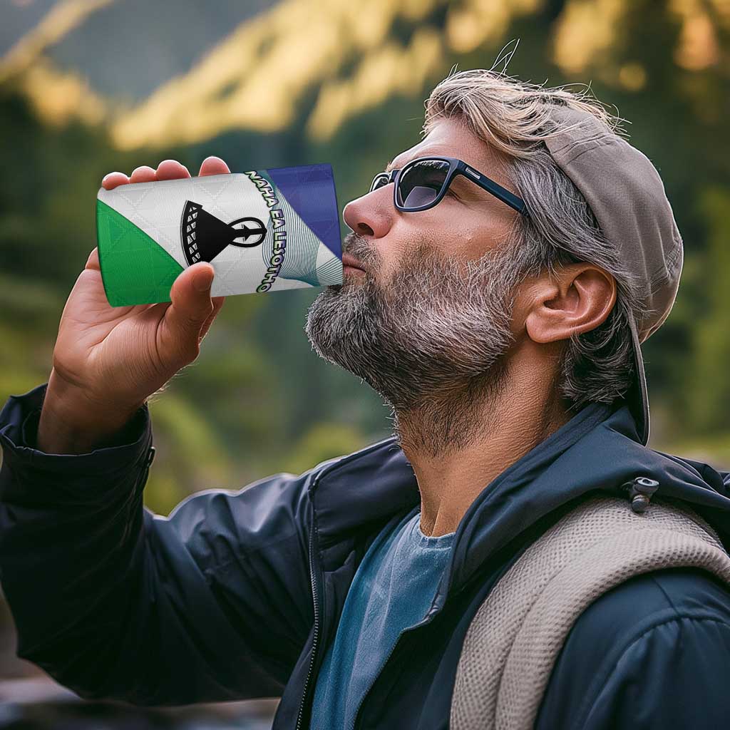 Personalized Lesotho 4 in 1 Can Cooler Tumbler Coat Of Arms With Kente Pattern - Wonder Print Shop