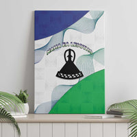 Lesotho Canvas Wall Art Coat Of Arms With Kente Pattern - Wonder Print Shop