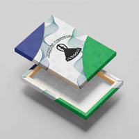 Lesotho Canvas Wall Art Coat Of Arms With Kente Pattern - Wonder Print Shop