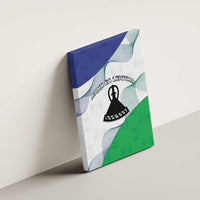 Lesotho Canvas Wall Art Coat Of Arms With Kente Pattern - Wonder Print Shop