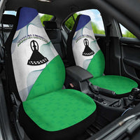 Lesotho Car Seat Cover Coat Of Arms With Kente Pattern - Wonder Print Shop