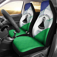 Lesotho Car Seat Cover Coat Of Arms With Kente Pattern - Wonder Print Shop