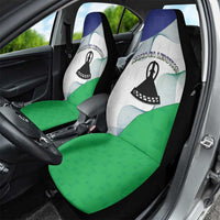 Lesotho Car Seat Cover Coat Of Arms With Kente Pattern - Wonder Print Shop