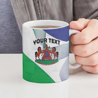 Personalized Lesotho Ceramic Mug Coat Of Arms With Kente Pattern - Wonder Print Shop