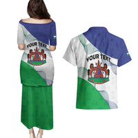 Personalized Lesotho Couples Matching Puletasi and Hawaiian Shirt Coat Of Arms With Kente Pattern - Wonder Print Shop