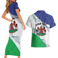 Personalized Lesotho Couples Matching Short Sleeve Bodycon Dress and Hawaiian Shirt Coat Of Arms With Kente Pattern - Wonder Print Shop