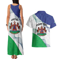 Personalized Lesotho Couples Matching Tank Maxi Dress and Hawaiian Shirt Coat Of Arms With Kente Pattern - Wonder Print Shop
