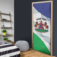 Lesotho Door Cover Coat Of Arms With Kente Pattern - Wonder Print Shop