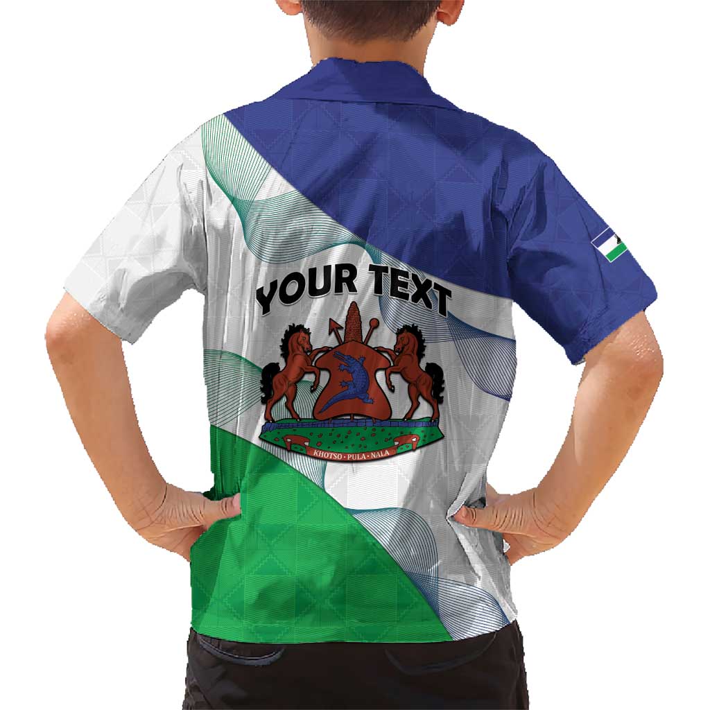 Personalized Lesotho Family Matching Short Sleeve Bodycon Dress and Hawaiian Shirt Coat Of Arms With Kente Pattern - Wonder Print Shop