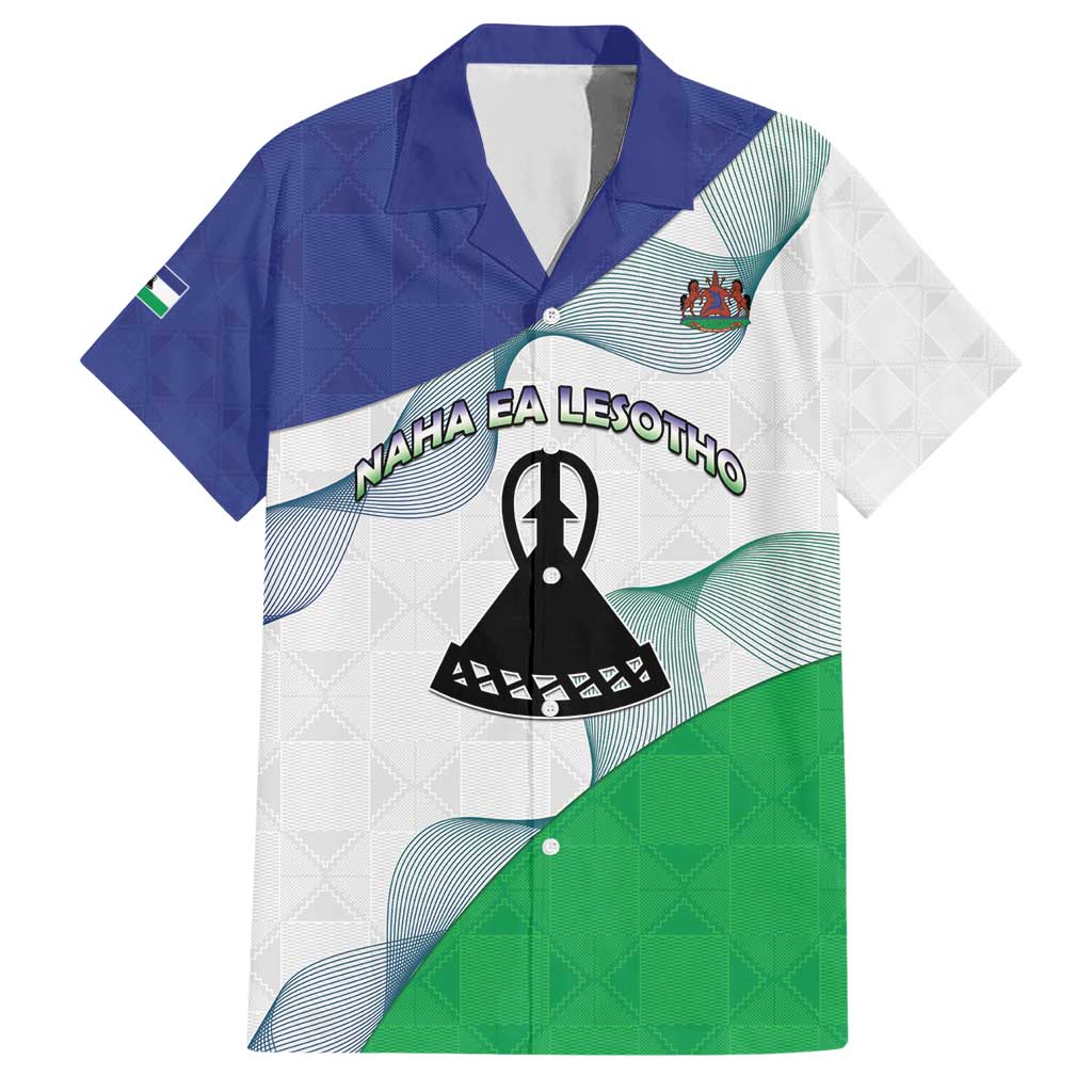 Personalized Lesotho Family Matching Short Sleeve Bodycon Dress and Hawaiian Shirt Coat Of Arms With Kente Pattern - Wonder Print Shop