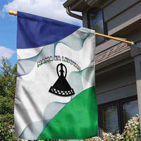 Lesotho Garden Flag Coat Of Arms With Kente Pattern - Wonder Print Shop