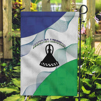 Lesotho Garden Flag Coat Of Arms With Kente Pattern - Wonder Print Shop