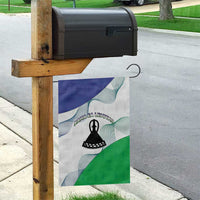 Lesotho Garden Flag Coat Of Arms With Kente Pattern - Wonder Print Shop