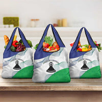 Lesotho Grocery Bag Coat Of Arms With Kente Pattern - Wonder Print Shop