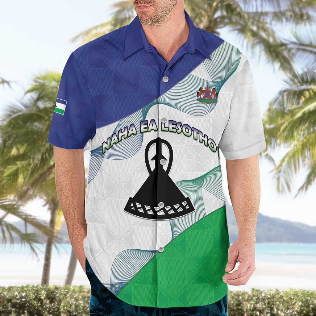 Personalized Lesotho Hawaiian Shirt Coat Of Arms With Kente Pattern - Wonder Print Shop