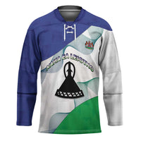 Personalized Lesotho Hockey Jersey Coat Of Arms With Kente Pattern - Wonder Print Shop