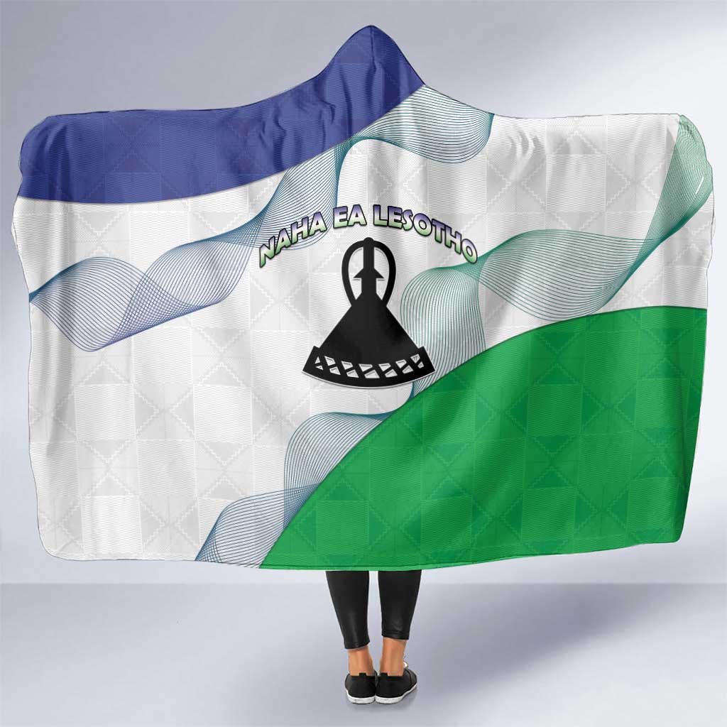 Lesotho Hooded Blanket Coat Of Arms With Kente Pattern - Wonder Print Shop