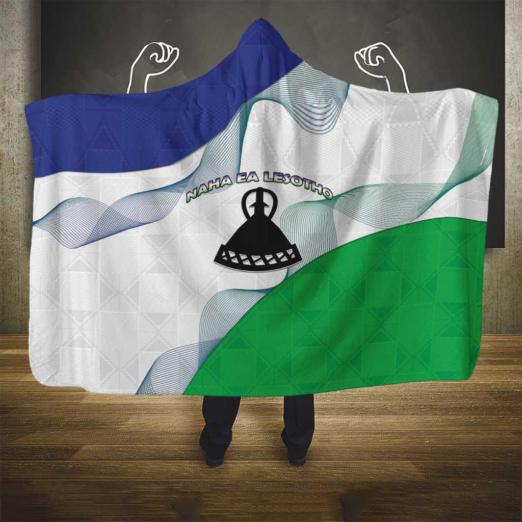 Lesotho Hooded Blanket Coat Of Arms With Kente Pattern - Wonder Print Shop
