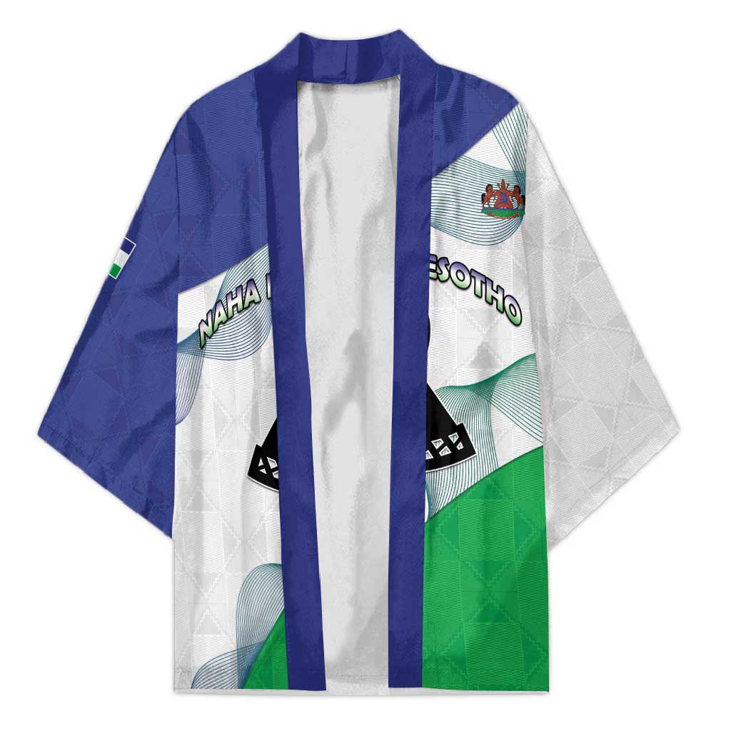 Personalized Lesotho Kimono Coat Of Arms With Kente Pattern - Wonder Print Shop