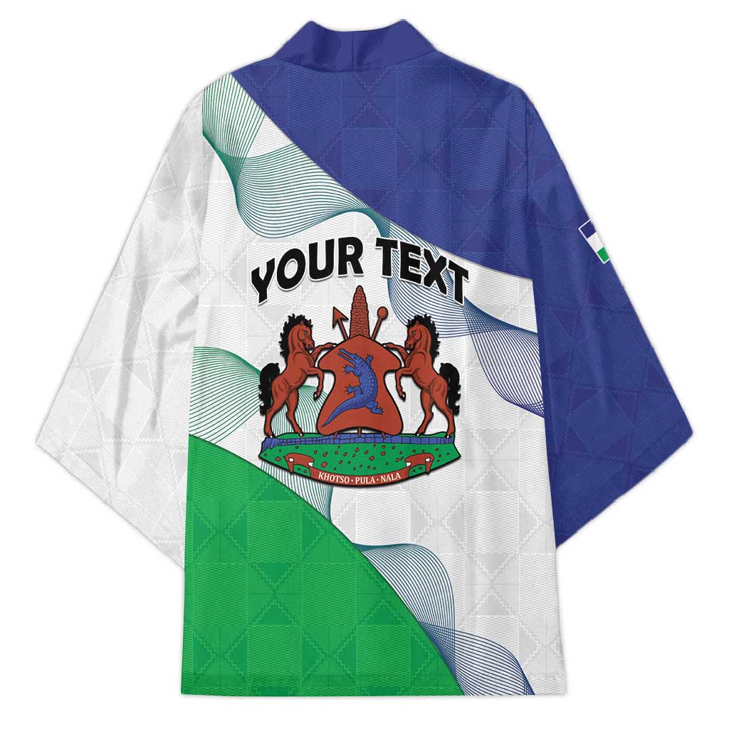 Personalized Lesotho Kimono Coat Of Arms With Kente Pattern - Wonder Print Shop