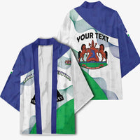 Personalized Lesotho Kimono Coat Of Arms With Kente Pattern - Wonder Print Shop