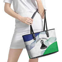 Lesotho Leather Tote Bag Coat Of Arms With Kente Pattern - Wonder Print Shop