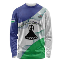 Personalized Lesotho Long Sleeve Shirt Coat Of Arms With Kente Pattern - Wonder Print Shop