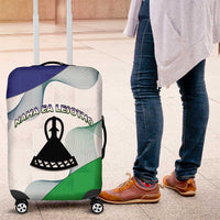Lesotho Luggage Cover Coat Of Arms With Kente Pattern - Wonder Print Shop