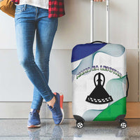 Lesotho Luggage Cover Coat Of Arms With Kente Pattern - Wonder Print Shop