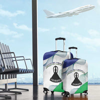 Lesotho Luggage Cover Coat Of Arms With Kente Pattern - Wonder Print Shop