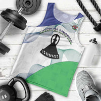 Personalized Lesotho Men Tank Top Coat Of Arms With Kente Pattern - Wonder Print Shop