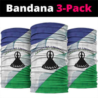 Lesotho Neck Gaiter Coat Of Arms With Kente Pattern - Wonder Print Shop
