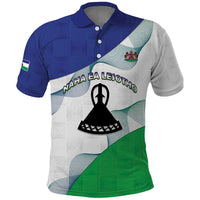 Personalized Lesotho Polo Shirt Coat Of Arms With Kente Pattern - Wonder Print Shop