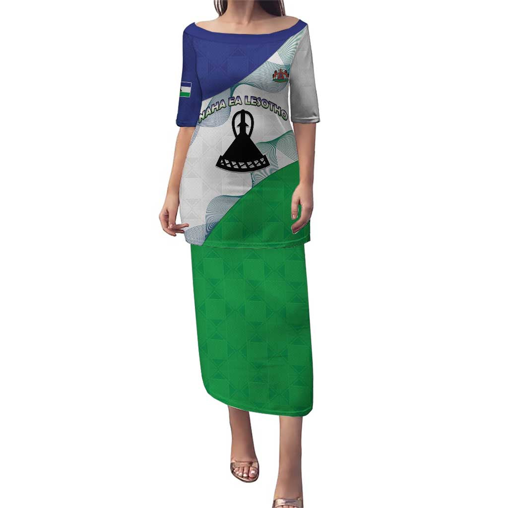 Personalized Lesotho Puletasi Coat Of Arms With Kente Pattern - Wonder Print Shop