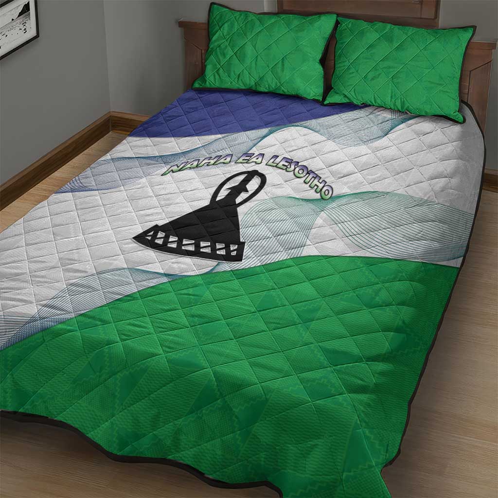 Lesotho Quilt Bed Set Coat Of Arms With Kente Pattern - Wonder Print Shop