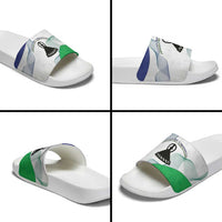 Lesotho Slide Sandals Coat Of Arms With Kente Pattern - Wonder Print Shop