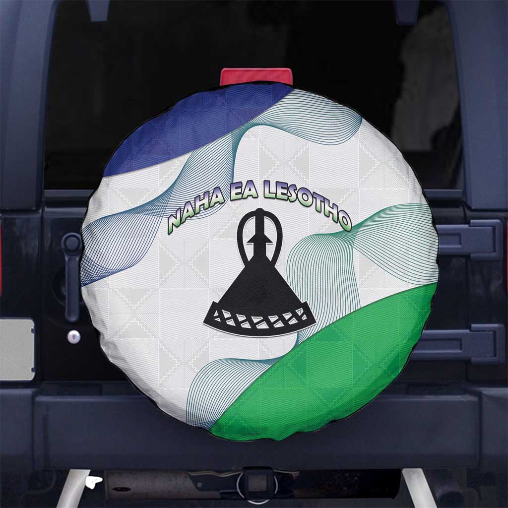 Lesotho Spare Tire Cover Coat Of Arms With Kente Pattern - Wonder Print Shop