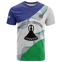 Personalized Lesotho T Shirt Coat Of Arms With Kente Pattern - Wonder Print Shop